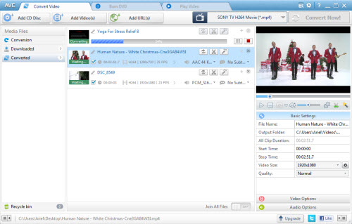 screenshot of avc free for windows